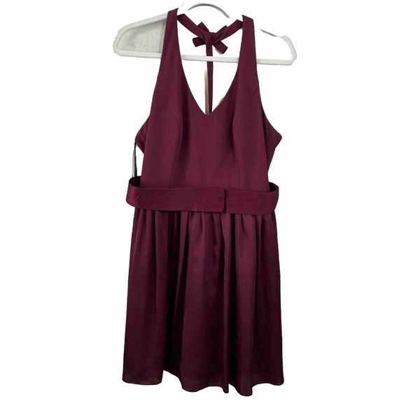 White Vera Wang Formal Bridesmaid Prom Short Dress with pockets Size 12 EUC Wine - Picture 1 of 7
